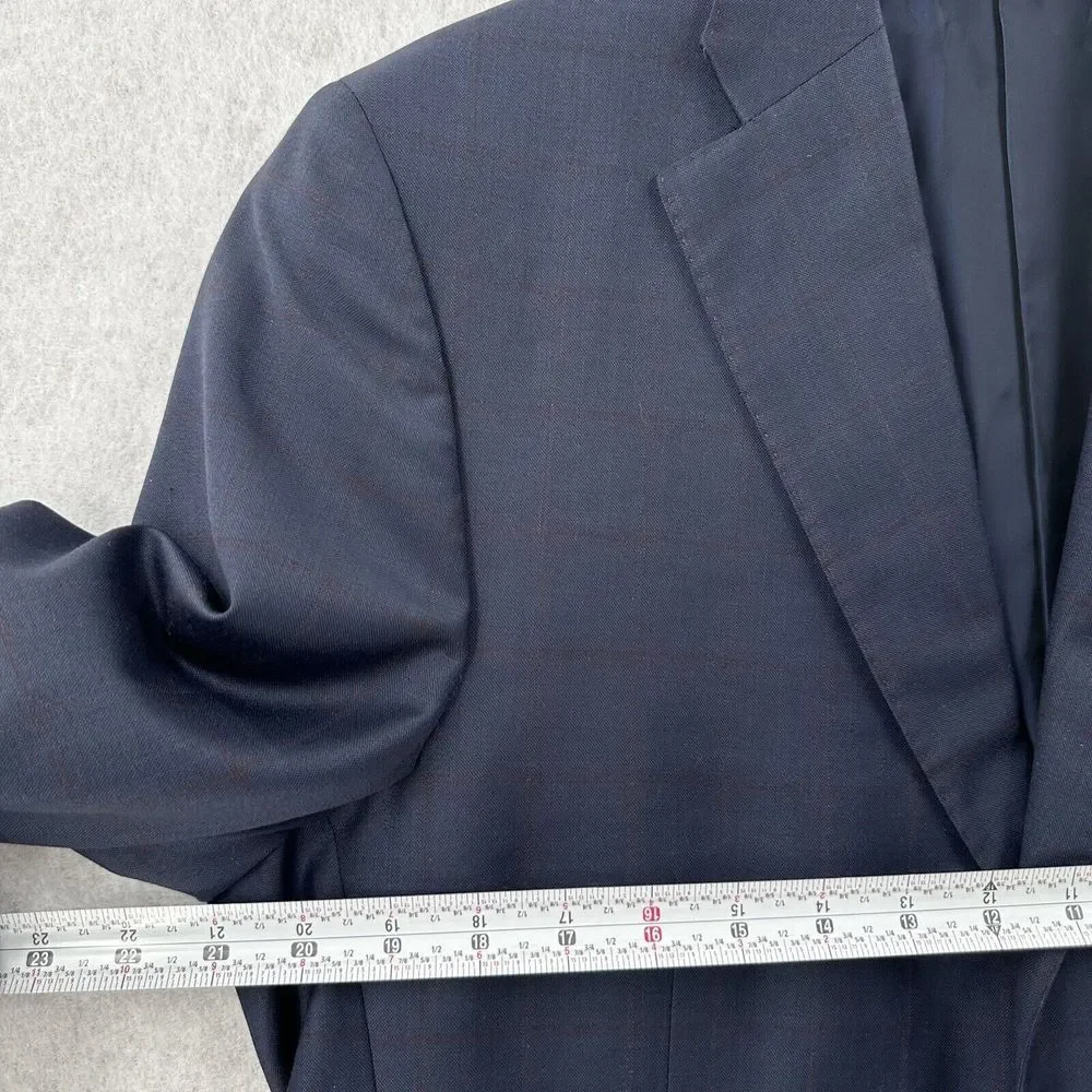 Ermenegildo‎ Zegna Blazer Jacket 42S Windowpane Blue Sport Suit Coat 2-Button